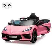 Pinypikaka Ride on Sports Car 12V Battery Powered Car for Kids Electric Car Toy with Remote Control, Visual Dashboard, Music, LED Lights, Gifts for Boys Girls