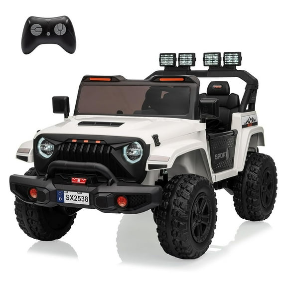 Pinypikaka Ride On Toys, Adjustable Car Body, 2 Seater 24V Toddler Car, Ride On Car with Remote Control, Ride On Truck w/ 4-Wheeler Suspension, 3 Speeds, LED Lights