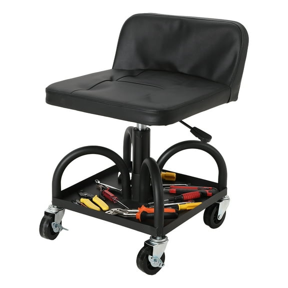 Magshion Rolling Garage Stool, 300lbs Capacity, Adjustable Height ...