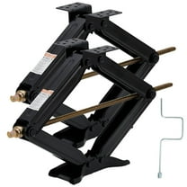 Pinypikaka Set of 2 24" 7500 lb Capacity Scissor Jack with Handle, Stable Base for RV Trailers, Black