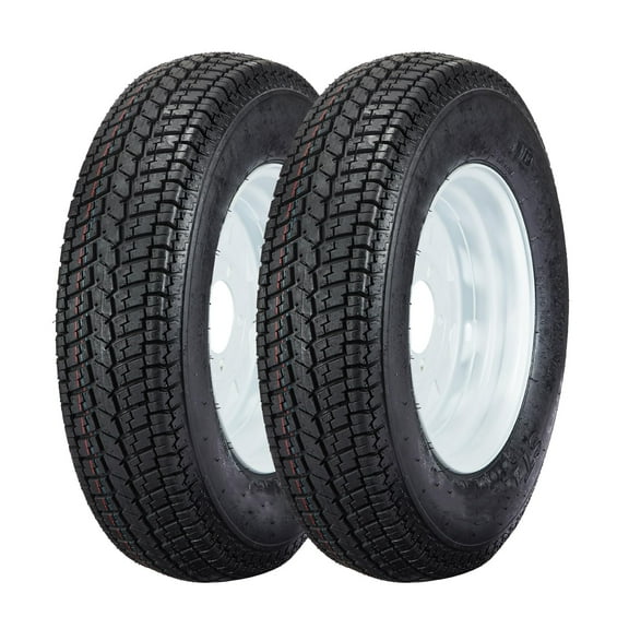 Pinypikaka Set of 2 Trailer Tires, ST205/75D14 205 75 14 6PR Trailer Tires with 14" Rims, Load Range C 205/75/14 Premium Trailer Tires
