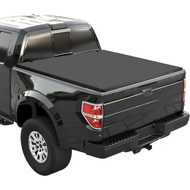 Pinypikaka Soft Tri-fold Truck Bed Tonneau Cover Compatible with 2009-2014 F150 Styleside 6.5ft Bed, Black