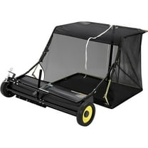 Pinypikaka Tow Behind Lawn Sweeper 44 Inch, Large Capacity Heavy Duty Leaf & Grass Collector with Adjustable Sweeping Height, Dumping Rope Design for Picking Up Debris and Grass