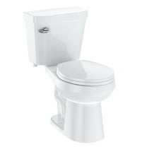 Pinypikaka Two-Piece Toilet with Toilet Seat and Wax Ring, Round Toilets for Bathrooms, 1.28 Siphonic Flush Toilet Cotton White 17", Toilet Seat Included