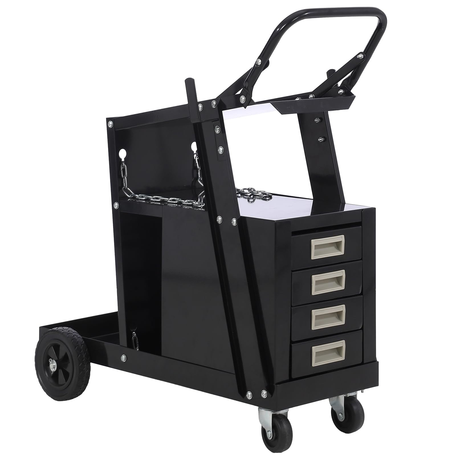 Pinypikaka Welding Cart, 220 Lbs Welder Cart with Wheels, 3Tier
