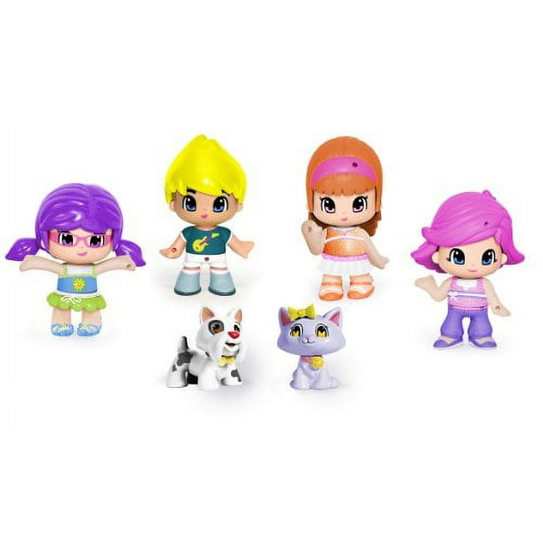 Pinypon Collectors Set 4 Dolls, 2 Pets And Accessories 