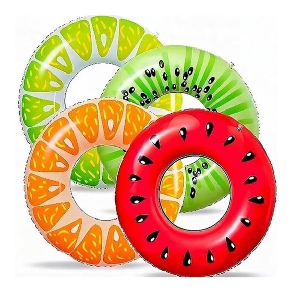 Pinyuan 4 Pack Inflatable Pool Swimming Rings,Inflatable Pool Floats for Adults, 32.68'' Fruits Pool Floaties Rings Tube Toys for Summer Beach Water Float Party, Swimming Pool