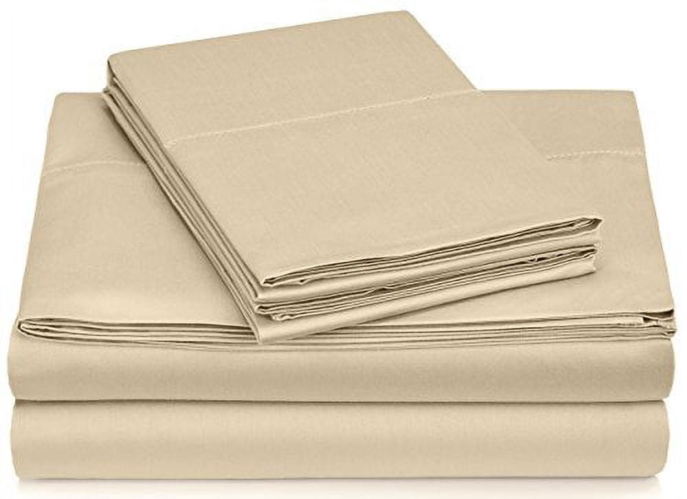 Pinzon 400-Thread-Count Egyptian Cotton Sateen Hemstitch Sheet Set  Queen, Taupe