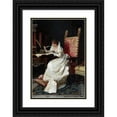 thumbnail image 1 of Pio Ricci 11x14 Black Ornate Wood Framed Double Matted Museum Art Print Titled: The Letter, 1 of 5