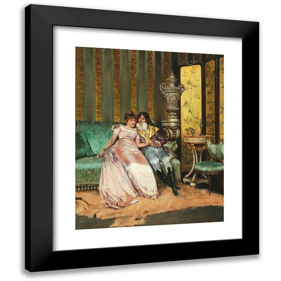 Pio Ricci 12x14 Black Modern Framed Museum Art Print Titled - Galante