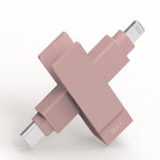 PioData iXflash 1 TB Lightning & USB-C Flash Drive, Morandi Pink, Apple MFi Certified with iPhone, iPad & Computer Storage