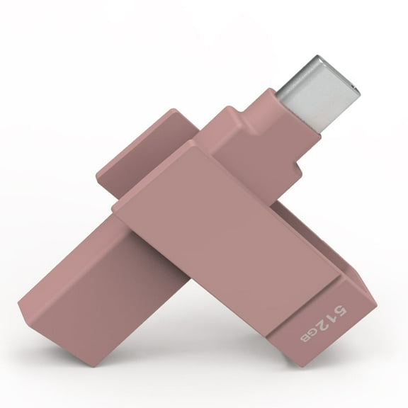 PioData iXflash 512GB USB-A & USB-C Flash Drive, Morandi Pink, Apple MFi Certified with iPhone, iPad & Computer Storage