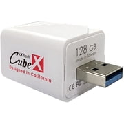 PioData iXflash Cube 128GB جهاز تخزين الصور معتمد من Apple MFi USB من النوع A لأجهزة iPhone &amp; iPad ، صور النسخ الاحتياطي التلقائي ومقاطع الفيديو