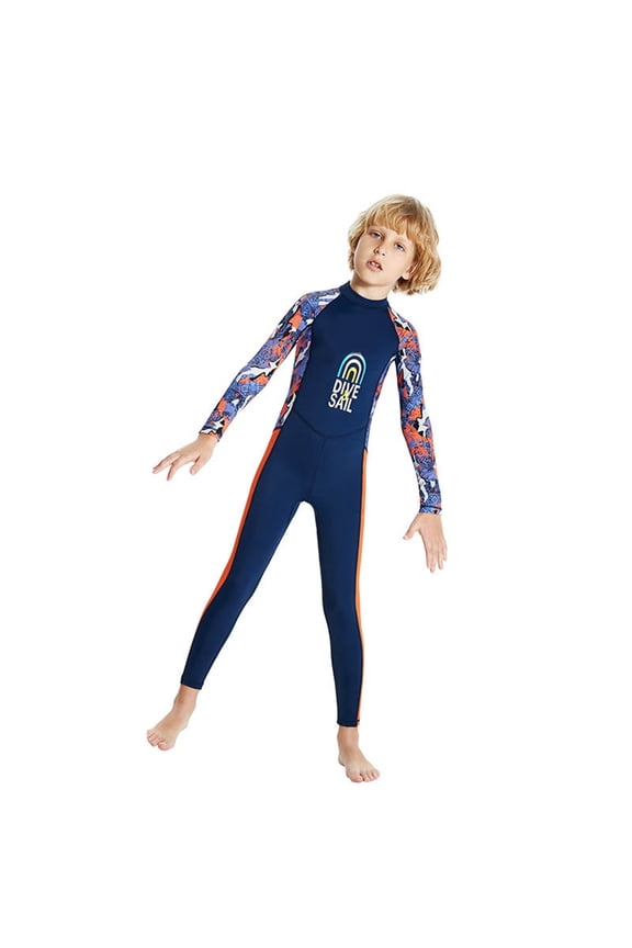 Boys Swimsuits Long Sleeve Sun Rash Guard Wetsuit Surfing Snorkeling Bathing Suit