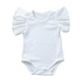 thumbnail image 1 of Piomll Girl's Bodysuits Newborn Infant Solid Ruffle Playsuits, 1 of 4