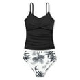 thumbnail image 1 of Piomll Girl's Swimsuits 2 Piece Ruched Tankini Floral Print Swimming Suit, 1 of 7