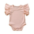 thumbnail image 1 of Piomll Girls Bodysuits Newborn Infant Solid Ruffle Rompers, 1 of 7