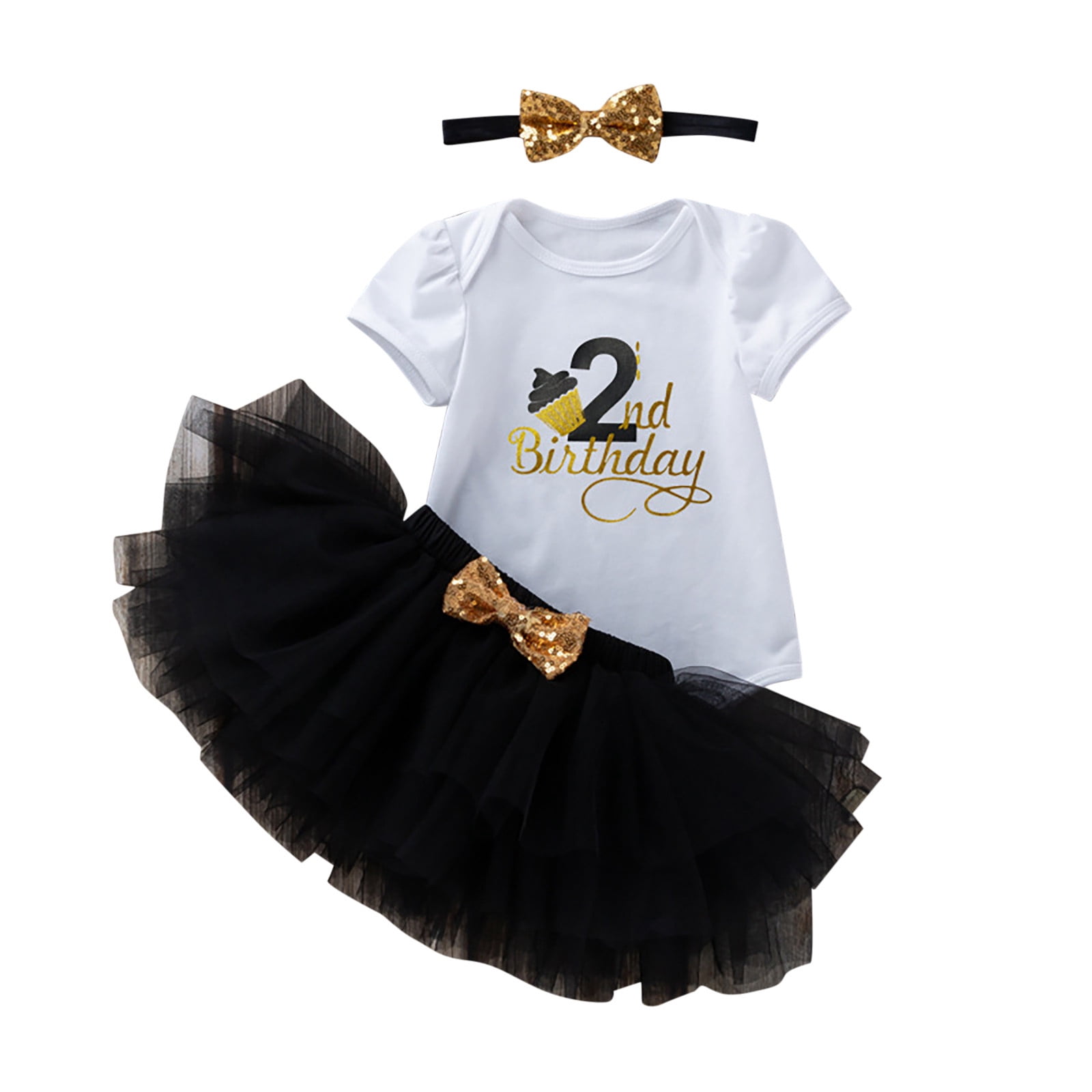 Girl Mathcing Set Piomll Girls Matching Sets Tutu Dress Top Birthday Party Kids Outfits ...