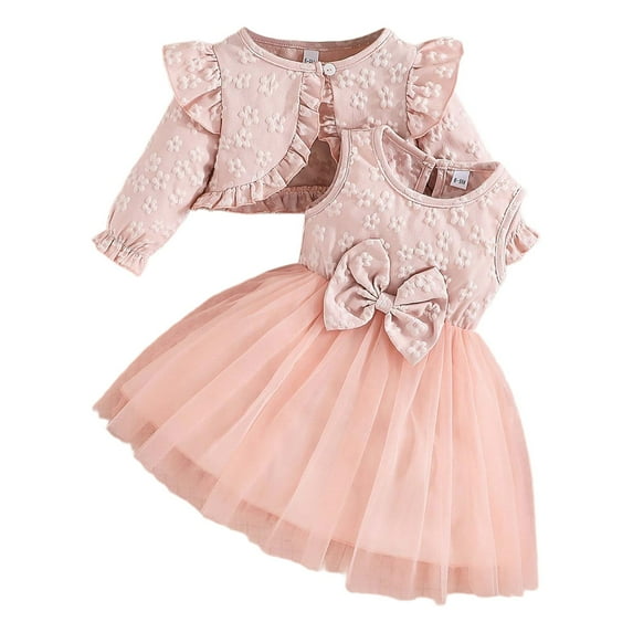 Piomll Girls Outfit Sets Autumn Dress With Cape Dress Casual Fall Kids Clothing