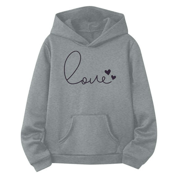 Piomll Girls Outfit Sets Child Long Sleeve Letter Prints Hoodie Pullover Tops Sweat Suit Athletic Clothes