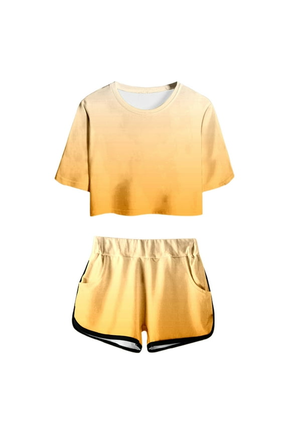 Girls Outfit Sets Short Sleeve Shorts Pocket Casual Teens Juniors Lightweight Kids Outfits