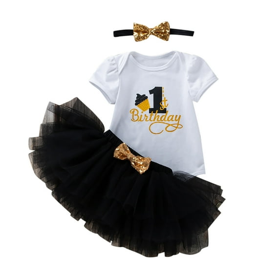 Piomll Matching Sets for Girls Tutu Dress Top Birthday Party Toddler Cute for Kids Clothing