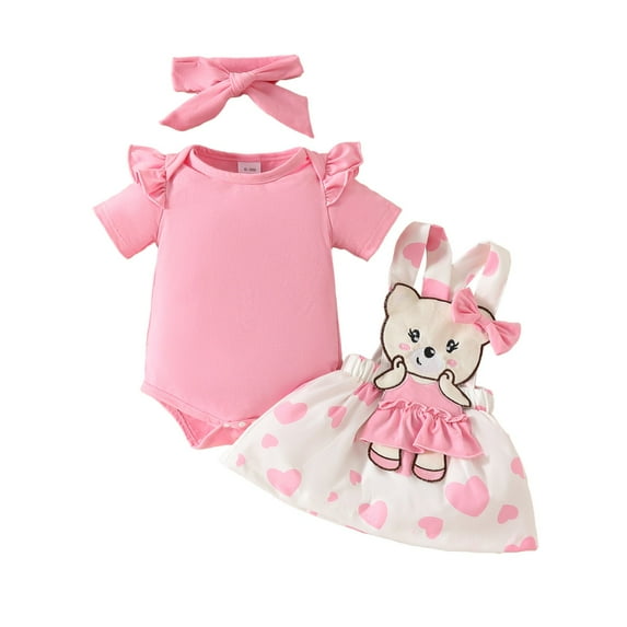 Piomll Outfits For Girls Sets Romper Dress Valentines St Patricks Easter Ruffle Bodysuit Jumpsuits Kids Outfits