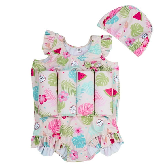 Piomll Swim Suits for Girls Flotation Summer With Buoyancy Aid Pool Water Toddler Bathing Suit