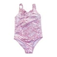 thumbnail image 1 of Piomll Swimsuit for Girls One Piece Fish Scale Print Backless Bow Swimming Suit, 1 of 6