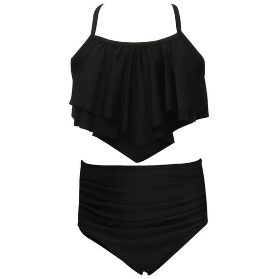 Piomll Swimsuit for Girls Stylish Bikini 2 Pcs Sports Swim Kids Beachwear