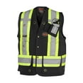 thumbnail image 1 of Pioneer 100% Cotton Hi Vis Surveyor's Safety Vest for Construction - Reflective Tape - 10 Pockets - Class 1 - Black, 1 of 8