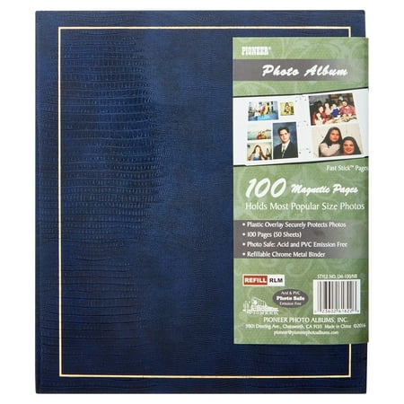Pioneer 100 Magnetic Page 3-Ring Photo Album, Navy Blue