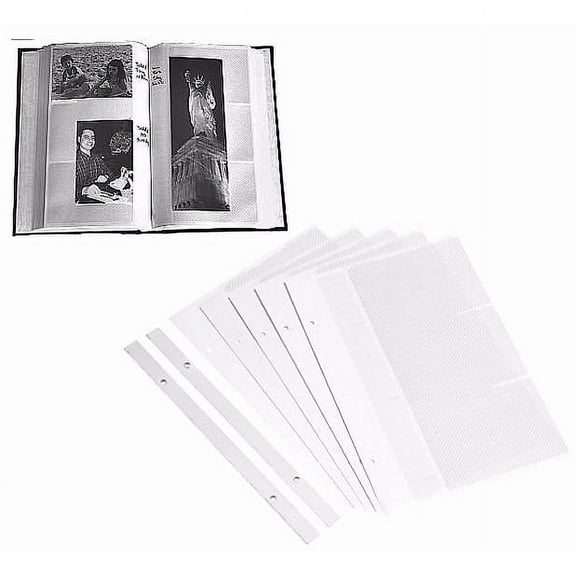 Pioneer 13.5" x 9.25" Photo Album Refill Pages for BP-200 Photo Album, Holds 4" x 6" Photos (5 Pack)