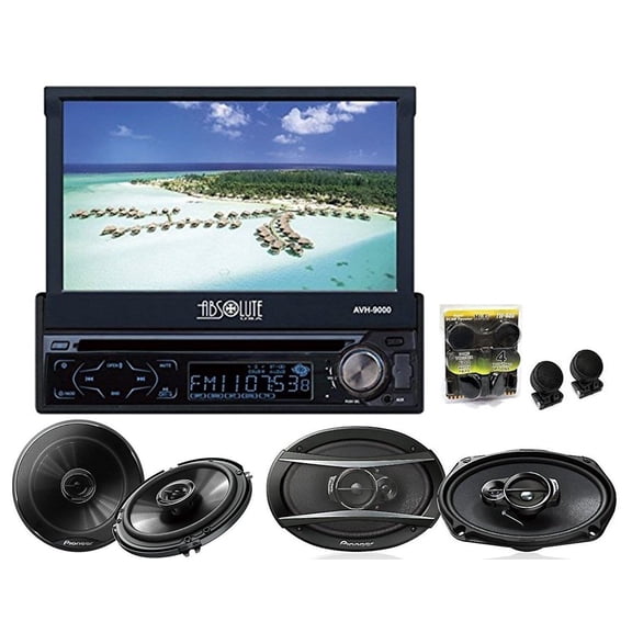 Absolute AVH-9000 7" In-Dash W/ Pioneer TS-G1620F 6.5" TS-A6966R 6x9" & TW600