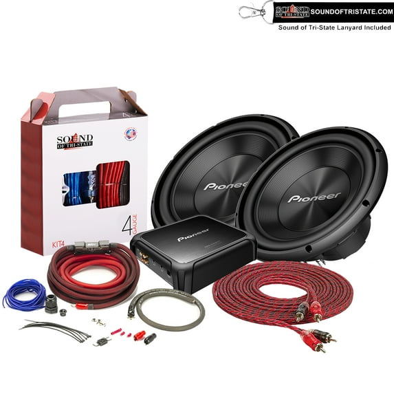 Pioneer (2) TS-A250D4 Subwoofers + GMDX871 Amplifier + Wire kit Package