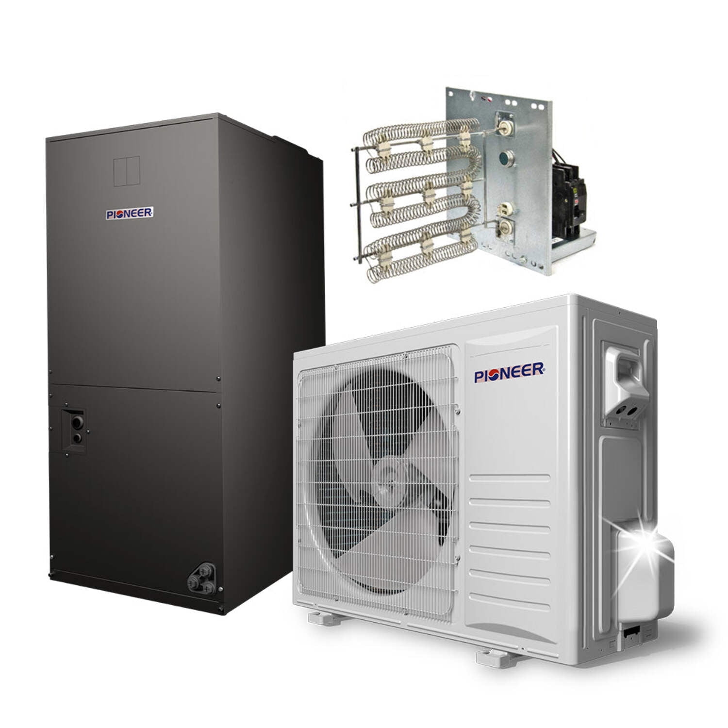 24,000 BTU Gray Ducted Central Split Air Conditioner Heat Pump System