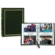 Pioneer 3-Ring 2-Up Slip-in Pocket Hunter-Green Binder Album for 400 Photos - 4x6