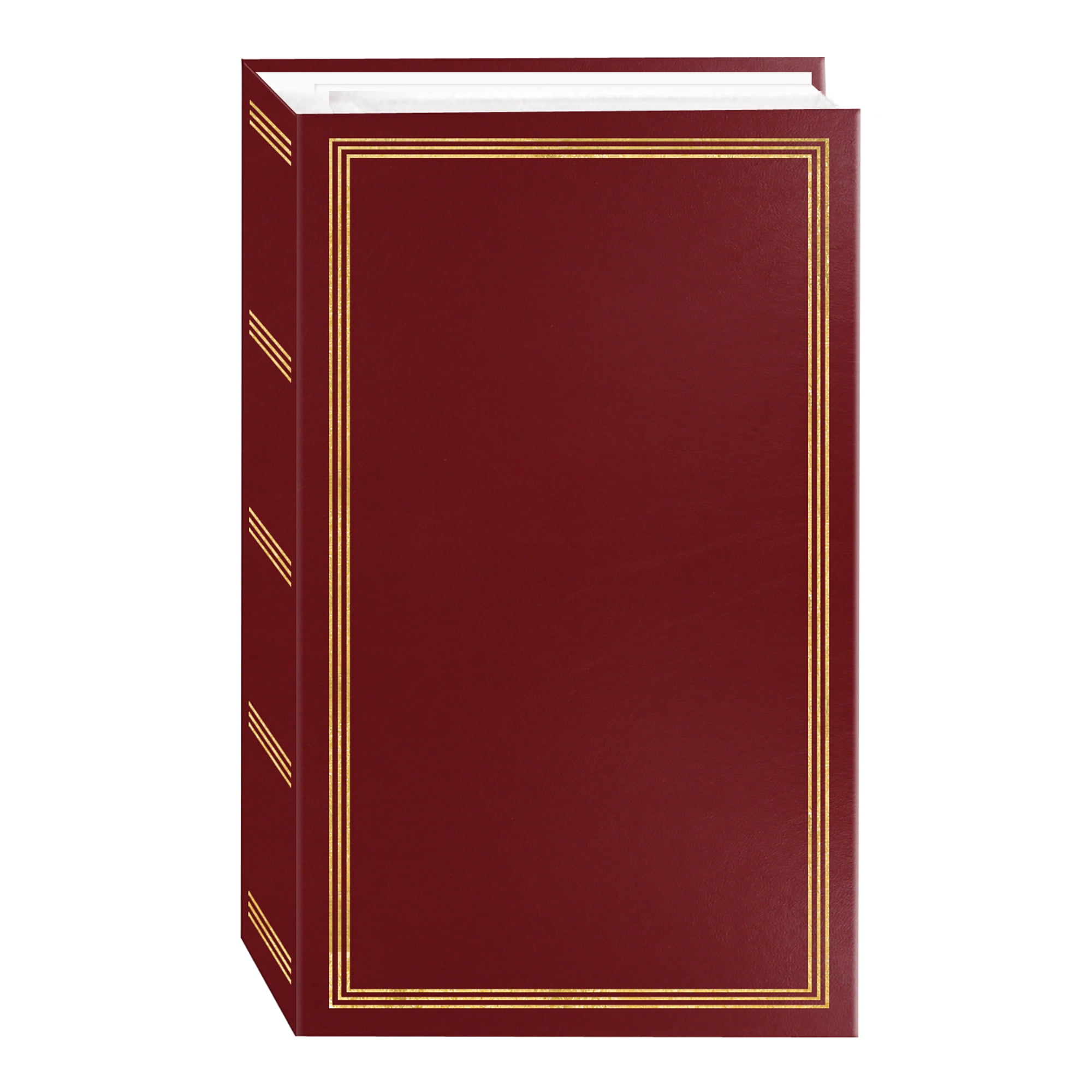 Burgundy Red Faux Leather 3-Ring Refillable Photo Album