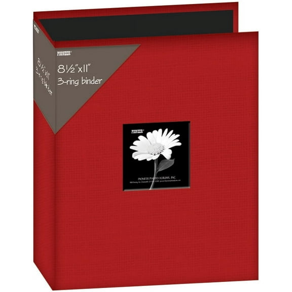 Pioneer 3-Ring Fabric Album 8.5"X11"-Red