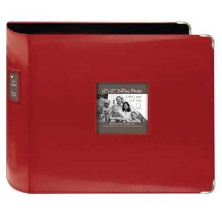 Pioneer 3-Ring Sewn Leatherette Album 12"X12"-Red