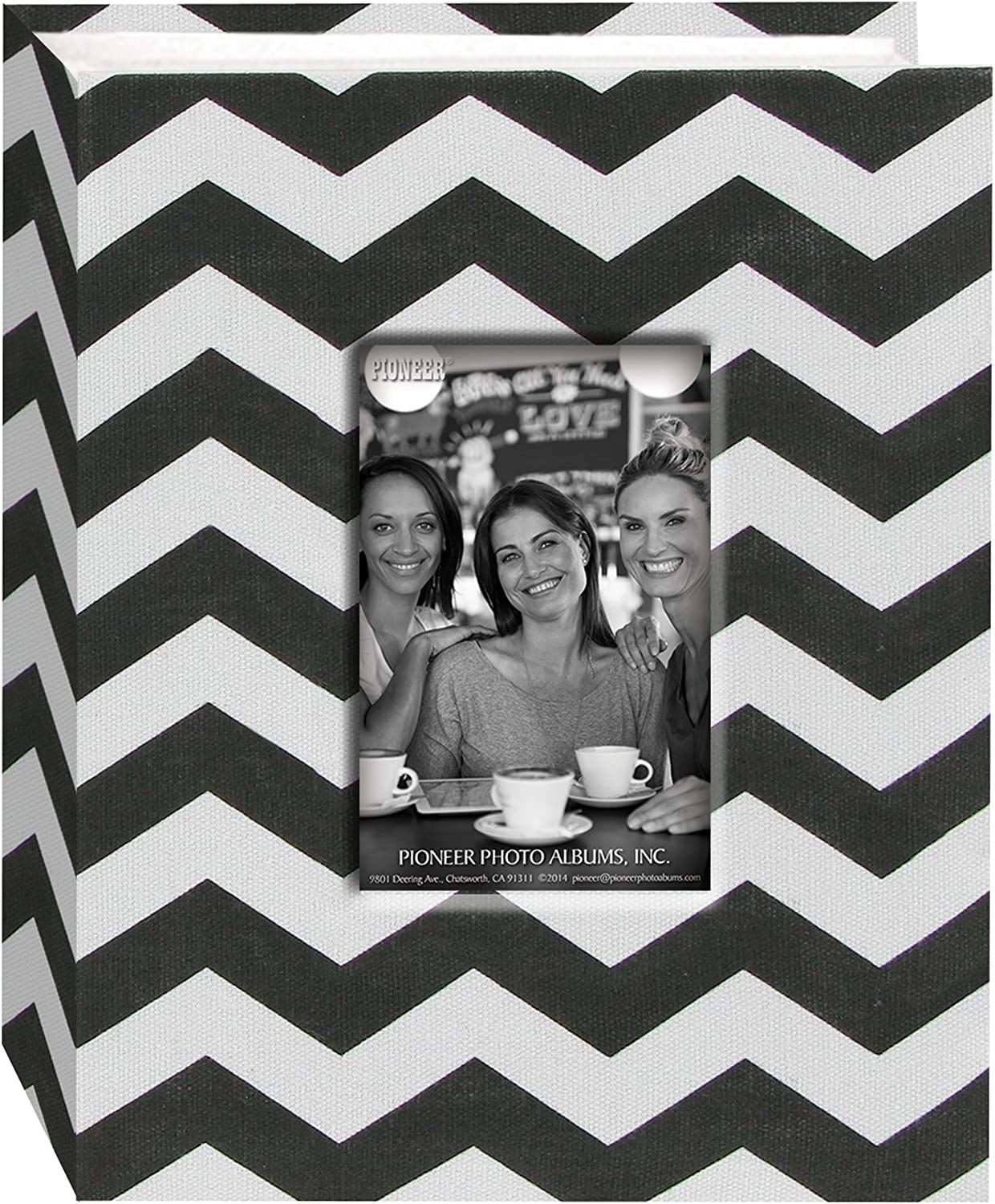 Pioneer 4x6 Chevron Cloth Album w/Frame - Black 