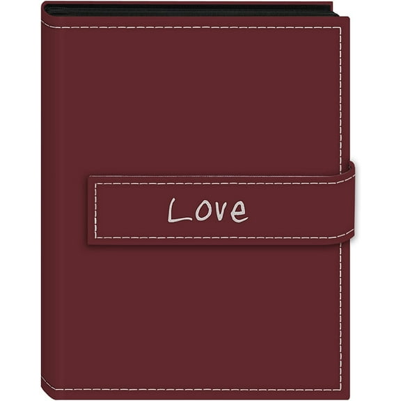 Pioneer 4x6 Magnetic Strap Album Embroidered Burgundy Holds 36 Photos "Love"