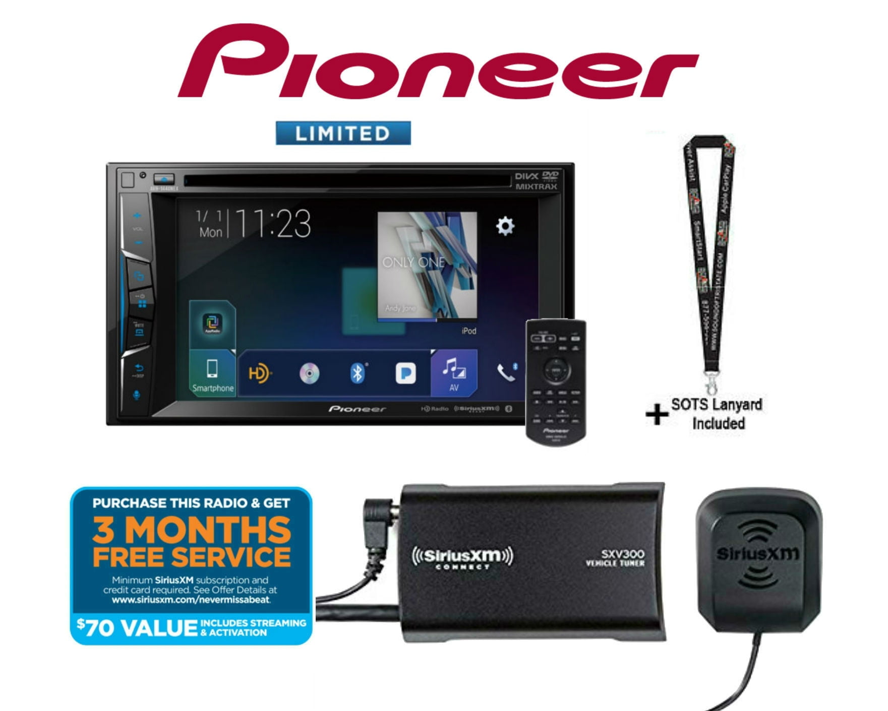 Pioneer AVH1440NEX 6.2" DVD Receiver Apple CarPlay w/ SiriusXM