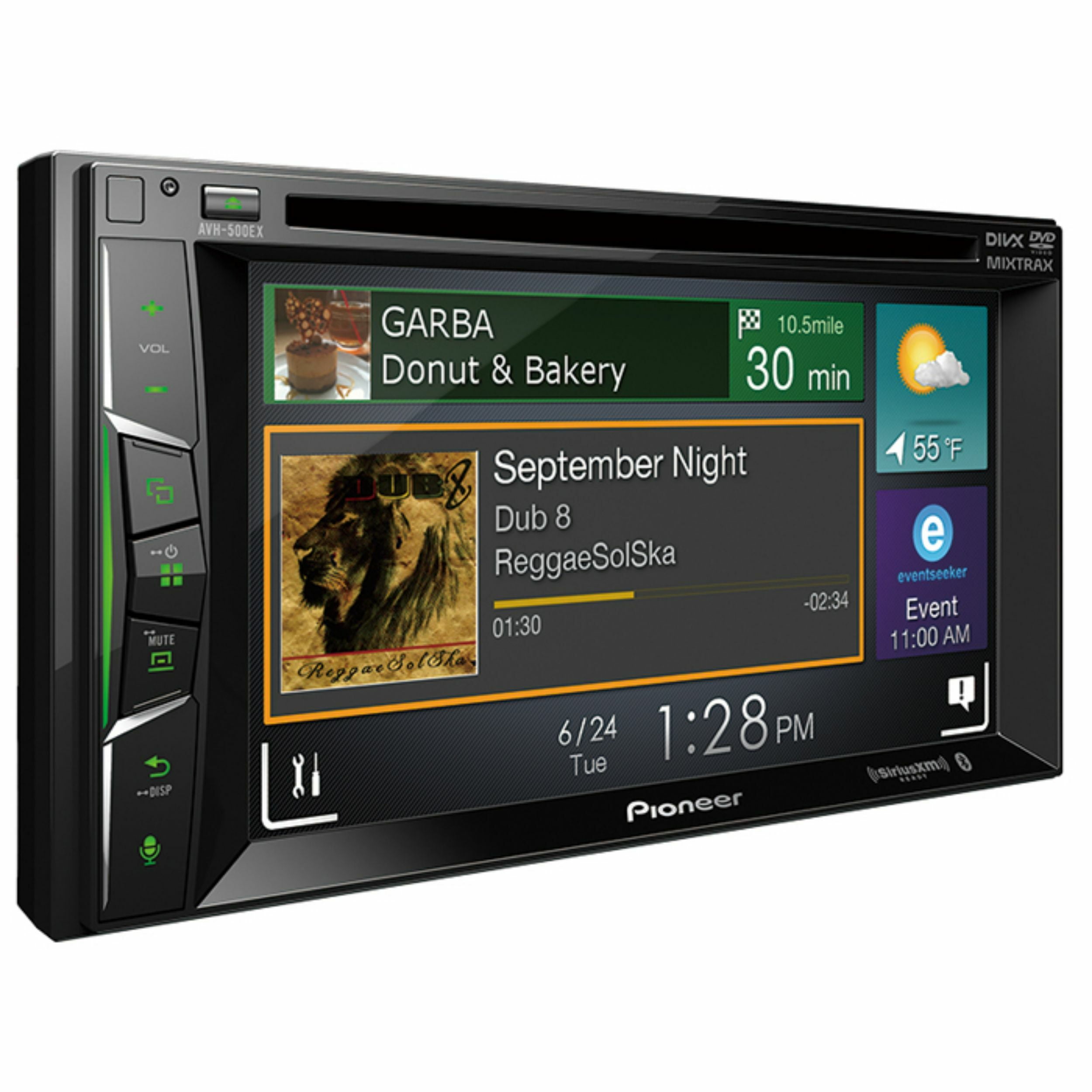 Pioneer AVH500EX Multimedia DVD Receiver with 6.2 inch WVGA Display