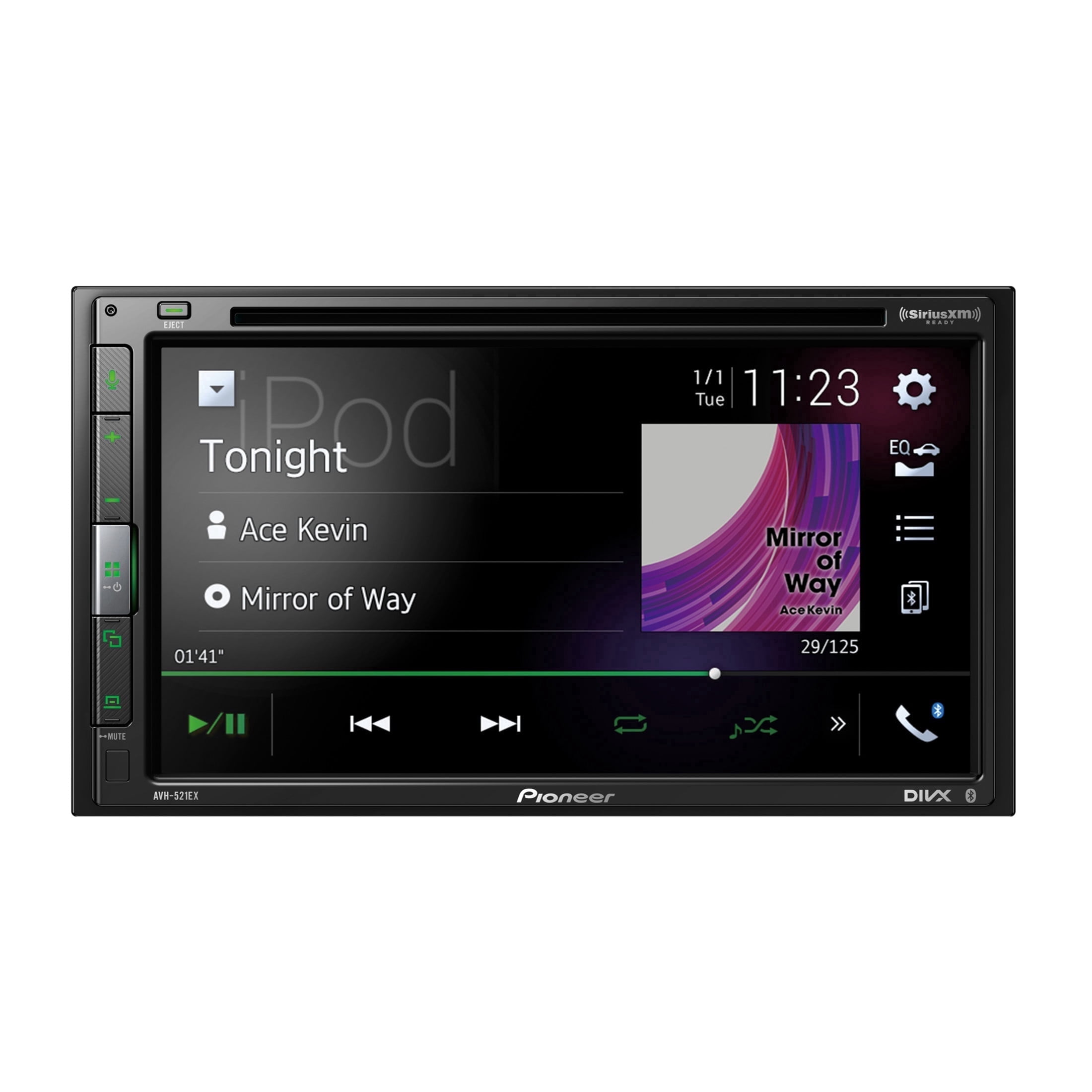 Pioneer AVH-521EX - Bluetooth DVD Receiver, 6.8” Display, SiriusXM