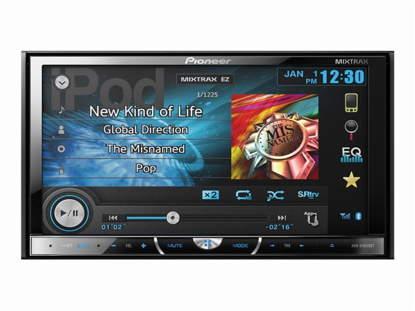 Pioneer AVH-X4600BT - DVD receiver - display - 7" - touch screen - in-dash unit - Double-DIN - 50 Watts x 4