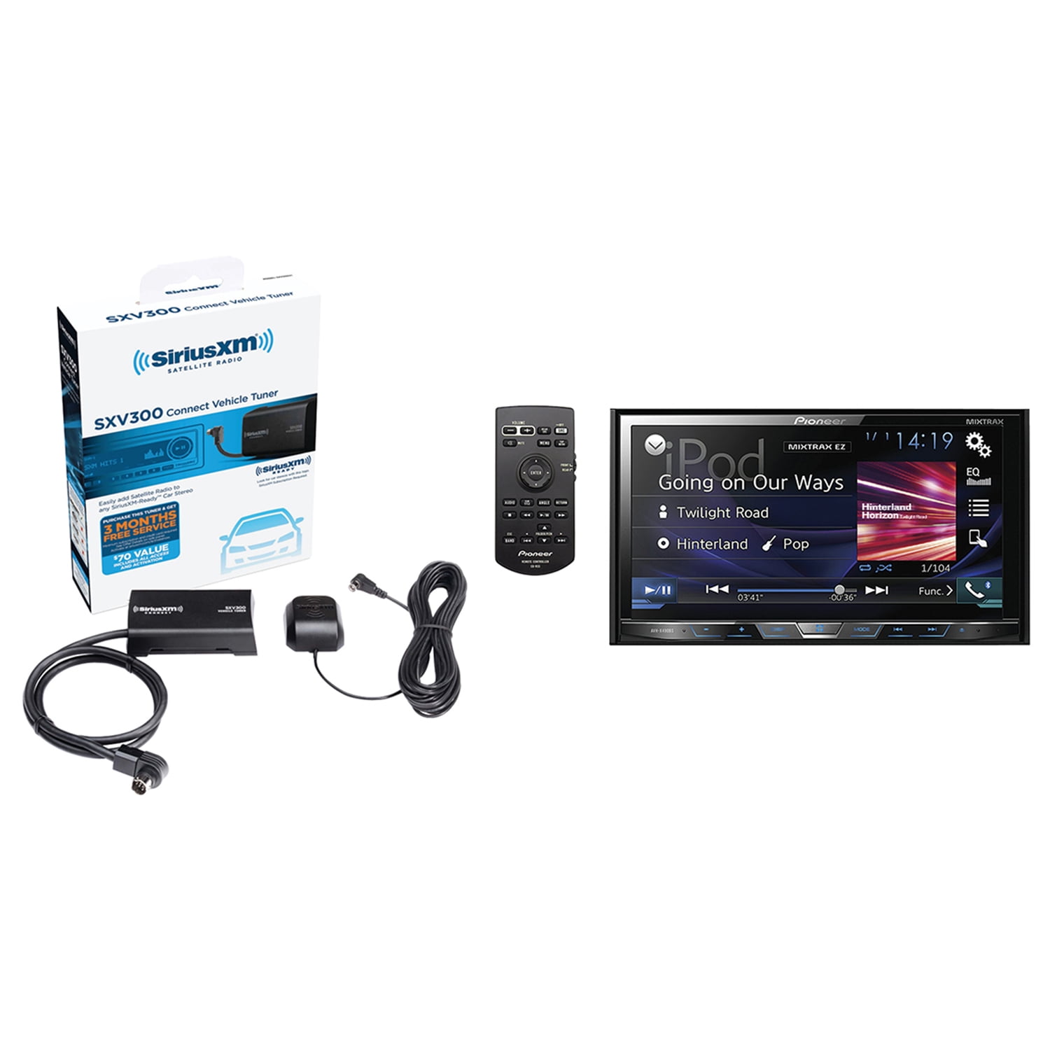 Pioneer AVH X490BS 7" Double DIN DVD Receiver & Siriusconnect Vehicle