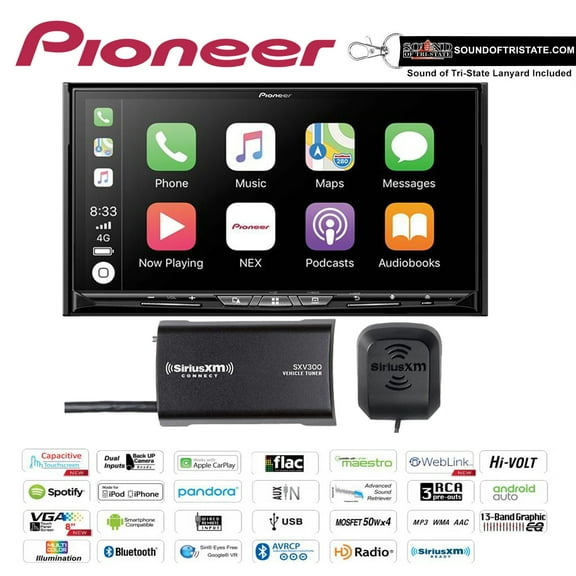 Pioneer AVIC-W8500NEX Navigation Receiver with SiriusXM SXV300V1
