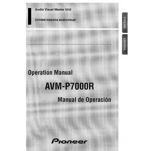 Instruction Manual ONLY for Pioneer AVM-P7000R AV Master Unit Owners Manual REPRINT