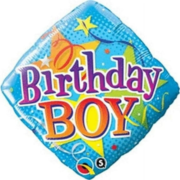 Pioneer Balloon Company Birthday Boy Stars Foil Balloon, 18", Multicolor
